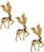 Decoris Kerstboomhanger rendier - 12 stuks - 16 cm - goud - kunststof