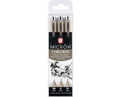 Sakura Pigma Micron Fineliner Set - Black - 3 Pieces