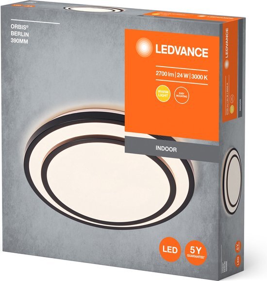 LEDVANCE ORBIS BERLIN plafondlamp, zwart, 24W, 2700lm