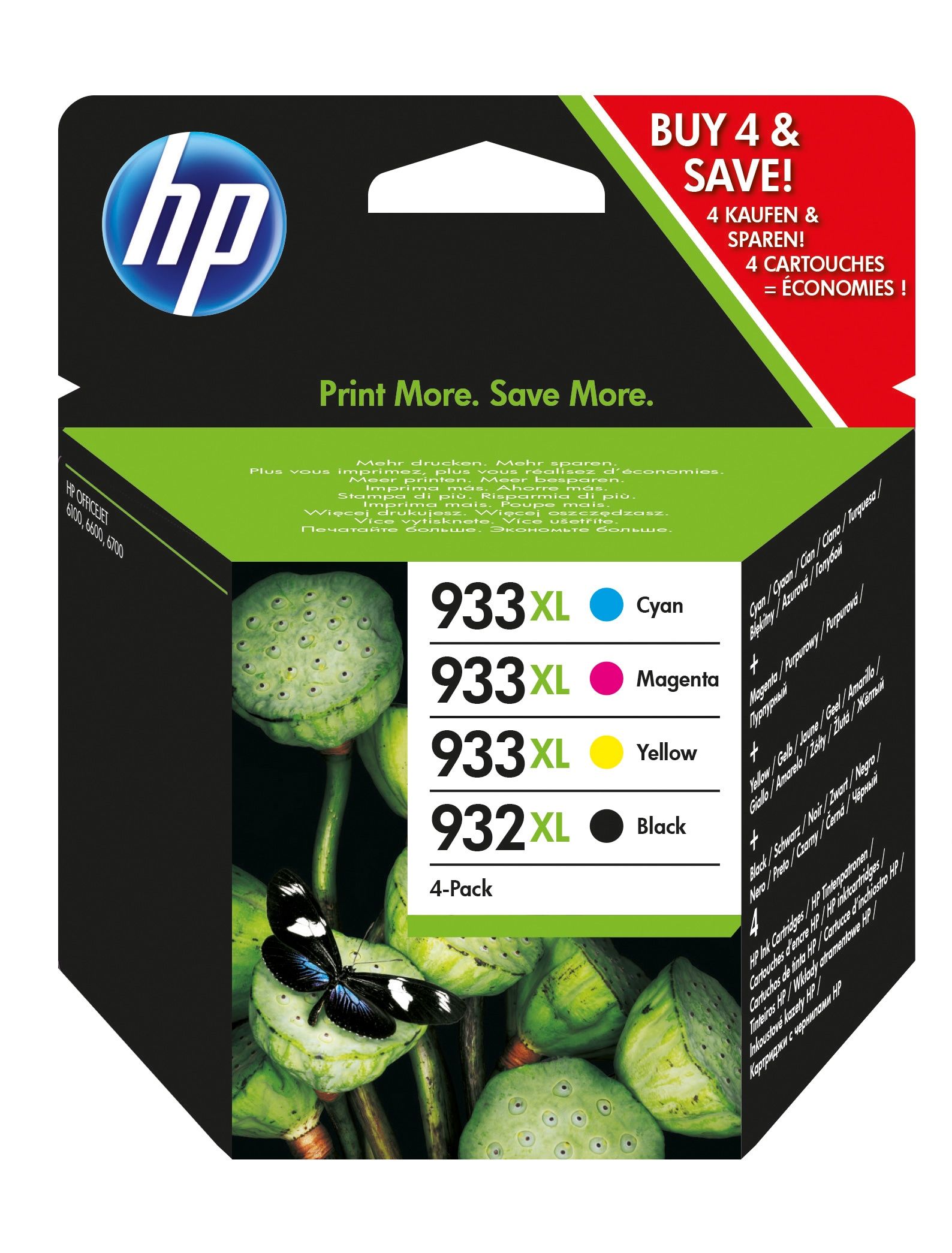 HP 932XL/933XL Ink Cartridge Multipack - Black, Cyan, Magenta, Yellow - Original