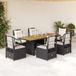 Maison Exclusive - Ensemble de jardin, 7 pièces, avec coussins, noir, résine tressée