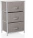 hjh LIVING FOLDRESS M Commode met 3 laden van stof, 73 x 45 x 30 cm, commode organizer, in hoogte verstelbare poten, metalen frame, grijs
