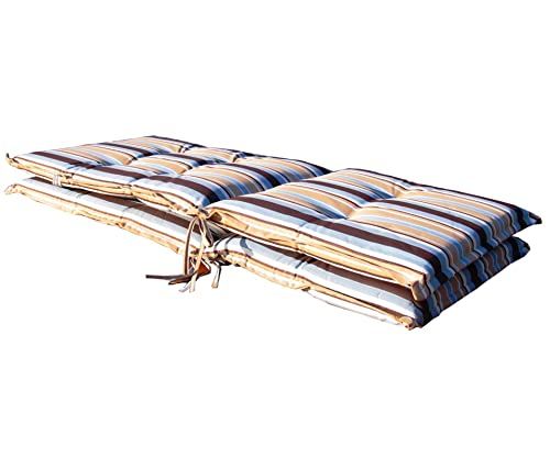 GRASEKAMP 2 stuks kussen opklapbare stoel tuinstoel, blauw