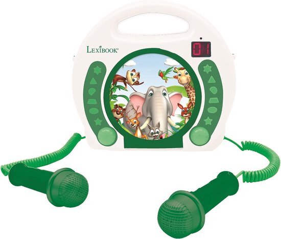 Lexibook Animals Draagbare CD-speler met 2 microfoons