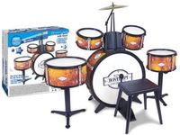 Bontempi Spa Bontempi - Drumstel - Speelgoed Muziekinstrument - 6-delig met Kruk en Realistisch Geluid