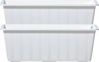 Prosperplast 2x Witte kunststof Agro plantenbakken/bloembakken 40 cm - Tuin decoraties