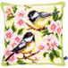 VERVACO Borduurpakket Kussen Kruissteek VOGELS EN BLOESEMS Voorbedrukt Handwerkpakket voor Sierkussen 40 x 40 cm Zelf Maken Knutselen voor Volwassenen Woondecoratie DIY Cross Stitch Kit