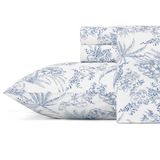 Tommy Bahama Lakenset, 100, fris en cool, lichtgewicht en vochtafvoerend beddengoed, katoen, pen en inkt, palmblauw, King