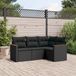 Maison Exclusive - Ensemble de meubles de jardin 4 pièces avec canapé et coussins, noir, en polyrotin