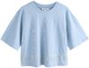 Next - Dames T-shirt met ronde hals en korte mouwen en versierde paisleyprint - Blauw