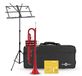 Gear4music Student Trumpet Beginner Pack, Red