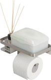 Tiger Caddy Toiletrolhouder met planchet 24 cm - RVS geborsteld