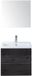 BES LED Vogue Badmeubelset 60 cm - Greeplijst in Kleur - Black Oak - Keramische Wastafel Wit 1 Kraangat met Spiegel