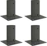 vidaXL Ancrage de sol rond 4 pièces anthracite 15 x 15 x 15 cm métal