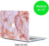 Lunso - hardcase hoes - MacBook Air 13 inch - marmer roze