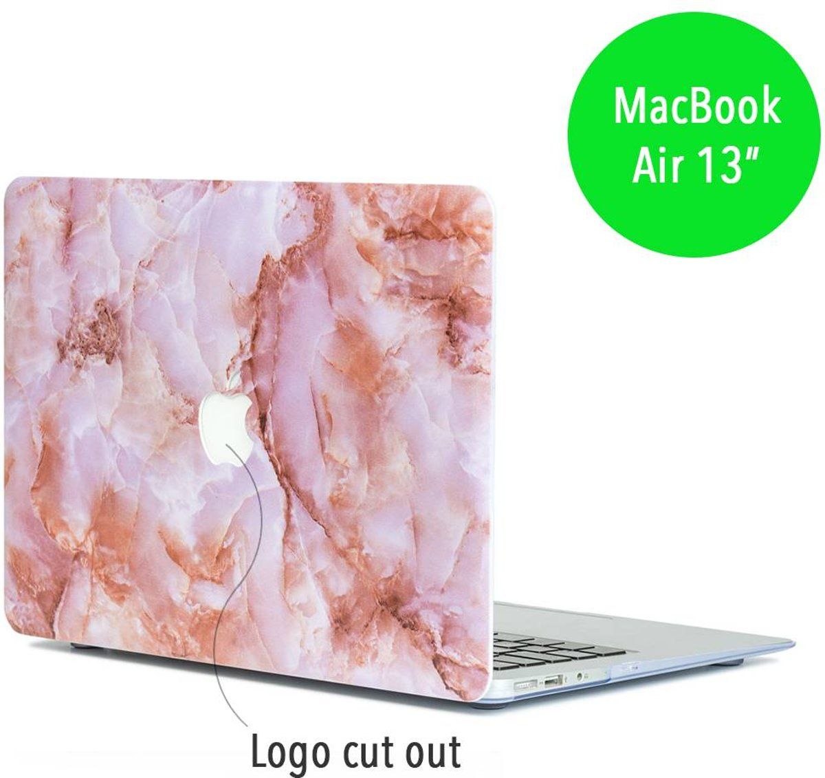 Lunso - hardcase hoes - MacBook Air 13 inch - marmer roze