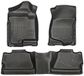 Husky Liners Tapis de sol Weatherbeater | Convient aux Chevrolet Silverado & GMC Sierra 1500 2007-2013 ; Silverado/Sierra 2500/3500 Crew Cab 2007-2014 (couverture du plancher) | Avant et 2ème rangée, 3 pièces Noir - 98201