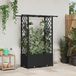 Maison Exclusive - Jardinière surélevée avec treillis et toit, couleur noire, dimensions : 124,5 x 40 x 136 cm, matériau : polypropylène