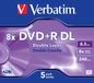 Verbatim DVD+R Double Layer 8,5 GB 8X mat zilver Surface Jewelcase Pack 5