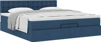 Prolenta Maison Exclusive - Ottomaans bedframe met matras, blauw, 200x200 cm, textiel