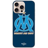 Maniacase Iphone 16 Pro logo om olympique de marseille blauw fond