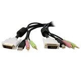 StarTech.com 1,80m 4-in-1 USB Dual-Link DVI-D KVM-switch Kabel met Audio en Microfoon