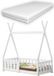 And OutdoorMatch Lit pour enfant Bellisa - Lit tipi - Avec protection anti-chute - Incl. matelas - 70x140 cm - Blanc