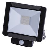 EMOS LED reflector IDEO 30W PIR, neutraal wit, aluminium, grijs, 19,6 x 6,1 x 20,7 cm