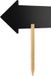 Merkloos Krijtbord/schoolbord - pijl op stok - 33 x 2 x 54 cm - richting wijzer - dubbelzijdig
