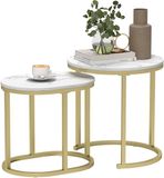 HOMCOM Salontafelset - Staal - 50x50x50,5 cm - Goud