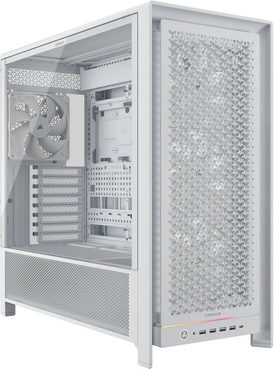Corsair 5000D RS Midtowermodel ATX - Gehard Glas - Wit (4x RS140 fan)