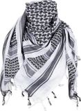 MFH PLO Shemagh Zwart/Wit Katoen Geruit Unisex Volwassenen