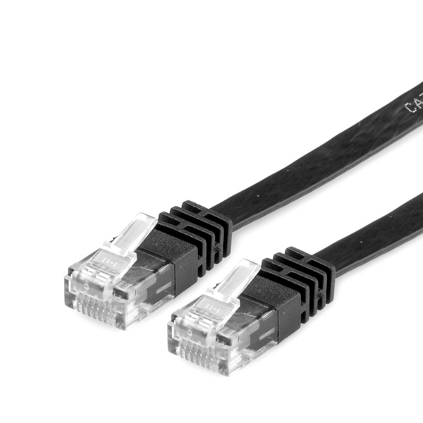 Value UTP Cat.6 Flat Network Cable, black 0.5 m