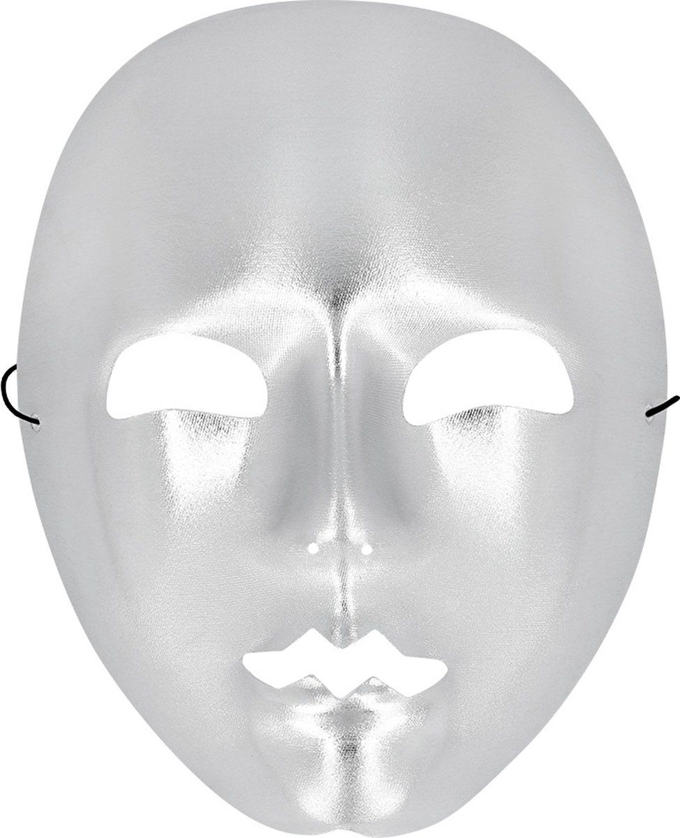 Boland Gezichtsmasker Mime Zilver - Volwassenen