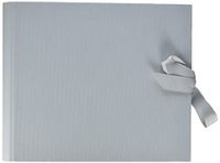 Rössler Papier 13161157006 - Fotoringbuch mit Schleife, 230 x 210 mm, 2 Ringe, 50 Seiten, grau, 1 Stück