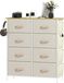 HOMCOM Commode met 8 laden, vliesstof, met haken, zijvak, stalen frame, modern dressoir voor slaapkamer, woonkamer, beige