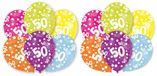 Amscan Europe Gmbh 50 jaar Ballonnen - 12x stuks - Abraham & Sarah - verjaardag versiering - gekleurd