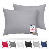 Komfortec Set van 2 Premium Kussenslopen 40x60 cm - Superzachte Kussenhoes – 100% - Geborsteld Polyester - 90g/m²- Grijs