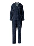 CALIDA Dames Pyjama Katoen Marine / Wit L
