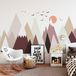 Ambiance Sticker Stickers met Scandinavische bergen voor kinderen van Katenkka, 80 x 120 cm