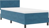 vidaXL Boxspring bed met hoofdeinde Donkerblauw 90 x 190 cm Fluweel
