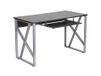 Flash Furniture Computerbureau met uittrekbare toetsenbordlade en kruisbeugelframe, metaal, zwart, set van 1