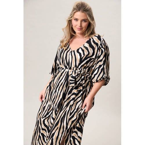 Miss Etam Plus midi jurk zand