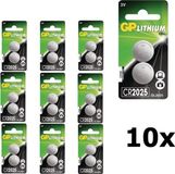 GP CR2025 3V Lithium Knoopcel Batterij (20 stuks)