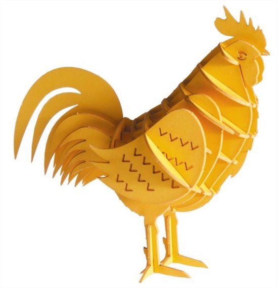 Fridolin 3D puzzel en bouwpakket karton model haan