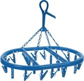 Merkloos Droogcarrousel/droogmolen blauw met 20 knijpers 33 x 50 cm