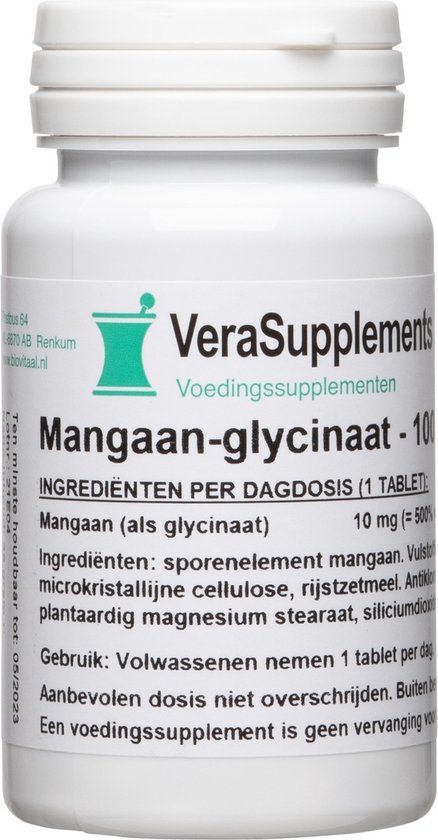 Biovitaal Mangaan Glycinaat Tabletten 100mg - 100st - Biovitaal