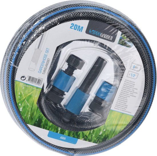 Garden Pro Tuinslang Set - 20m - Kunststof - Incl. Sproeikop & Connectors
