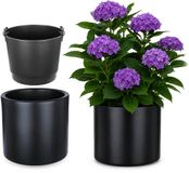 KADAX Bloempot met binnenpot, plastic sierpot vorstbestendig voor bloemen en planten, staand antraciet 47x45cm