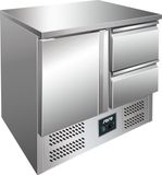 Saro Koelwerkbank | 1 deur en 2 lades | Compressor onder | Vivia S901 s/s top 2 x 1